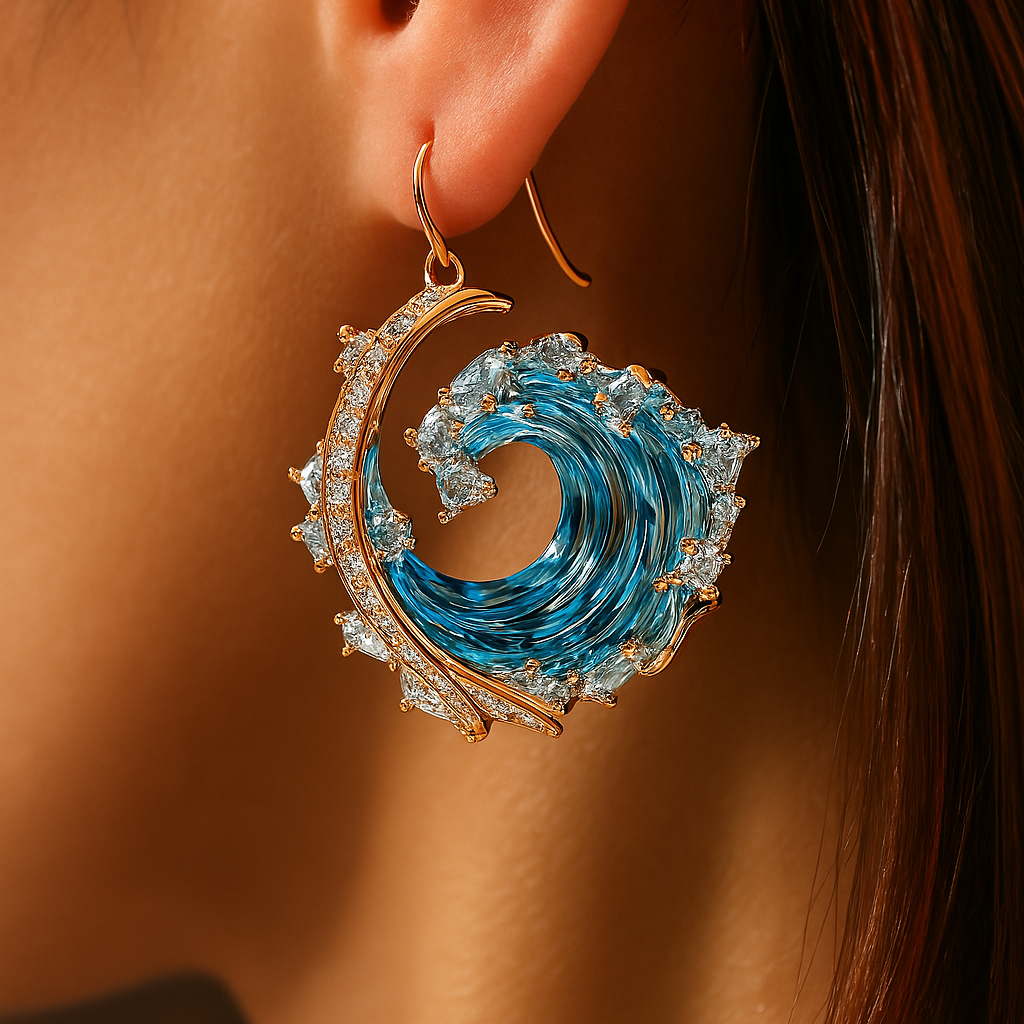 Ocean's Oath Earrings – Blue Crystal Drops in Gold or Silver