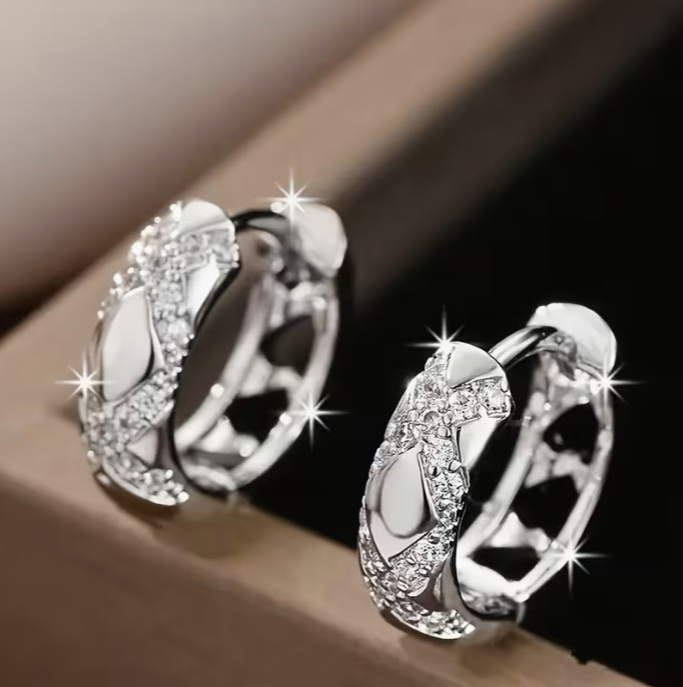 Luxe Radiance Crystal Hoop Earrings – Gold, Rose Gold or Silver