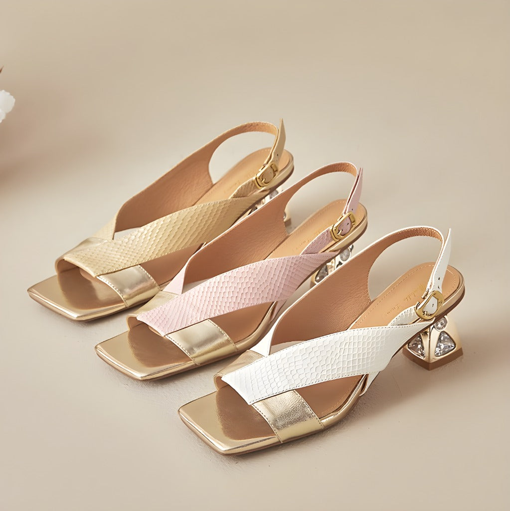 Rovia Genuine Leather Slingback Sandals