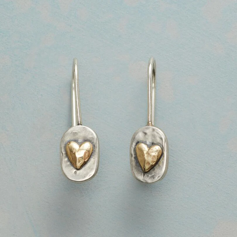 Heart Earrings in Silver and Gold – Two-Tone Design