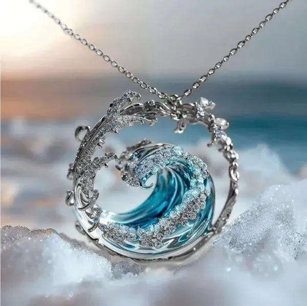 Ocean's Oath Necklace – Wave Pendant in Gold or Silver