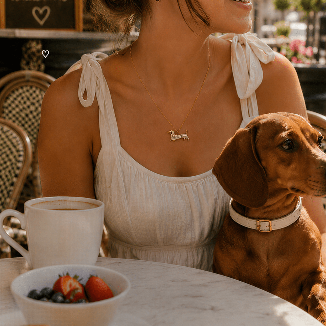 Loyal Hound Charm Necklace – Sparkling Dog Silhouette Pendant