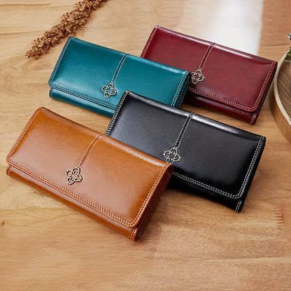 Genuine Leather Purse for Women – Large Wallet with Card Organiser