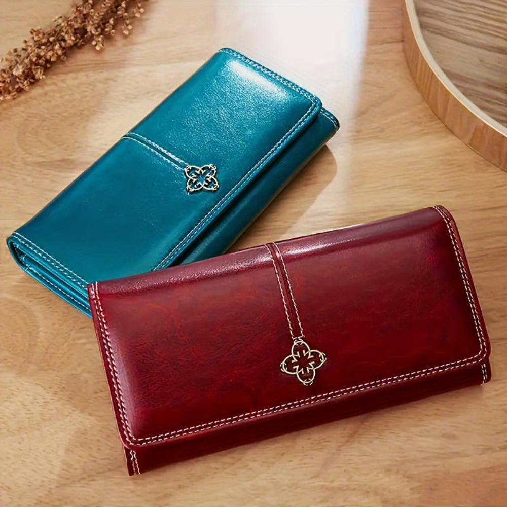 Genuine Leather Purse for Women – Large Wallet with Card Organiser