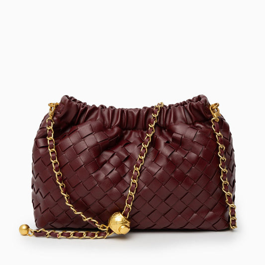 Vegan Leather Cloud Shoulder Bag for Women – Woven Strap Bag | Fiorina