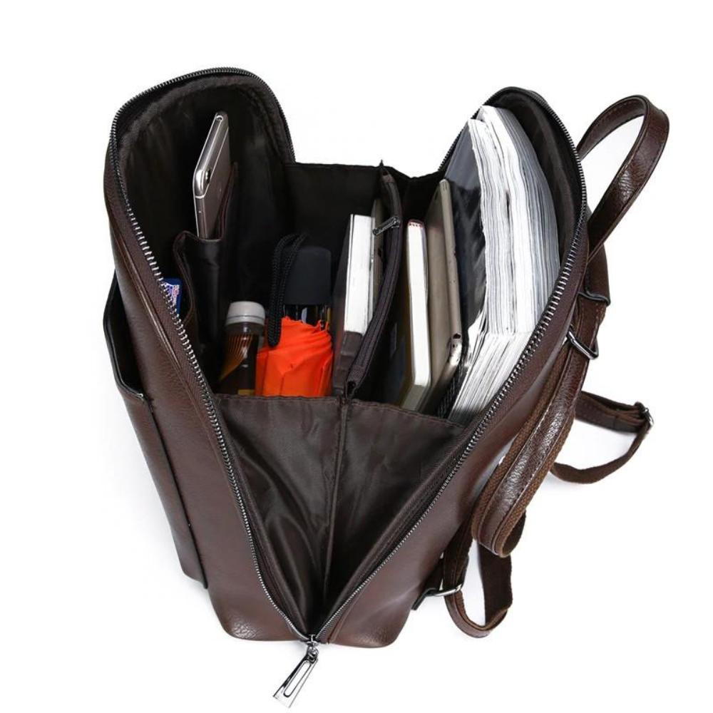 Genuine Leather Backpack – Sleek Classic Everyday Rucksack | Classic