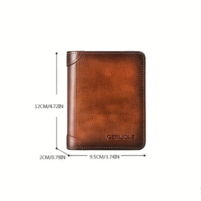 Genuine Leather RFID Wallet – Men's Slim Bifold Card Wallet