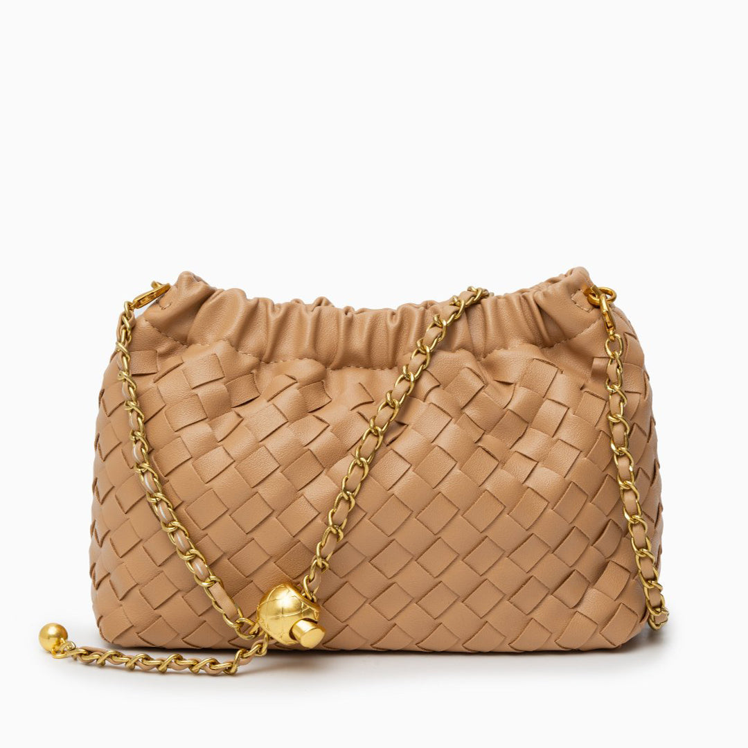 Vegan Leather Cloud Shoulder Bag for Women – Woven Strap Bag