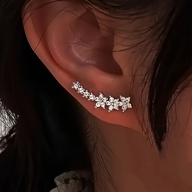 Timeless Floral Ear Climbers – Rose Gold, Silver or Gold
