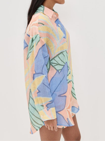 Kim Tropical Leaf Printed Short Set