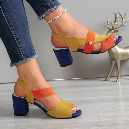 Elara | Women's Cross Strap Block Heel Pumps