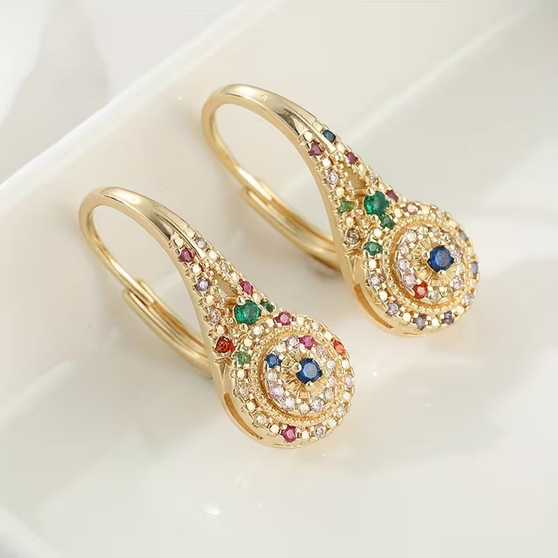 Multicolour Radiance Earrings – Sparkling Gemstone Cluster