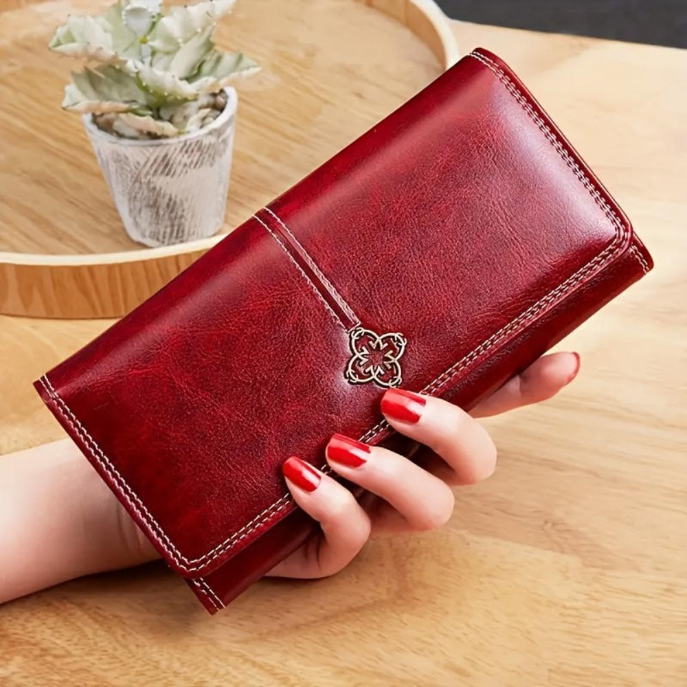 Genuine Leather Purse for Women – Large Wallet with Card Organiser