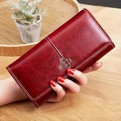 Genuine Leather Purse for Women – Large Wallet with Card Organiser
