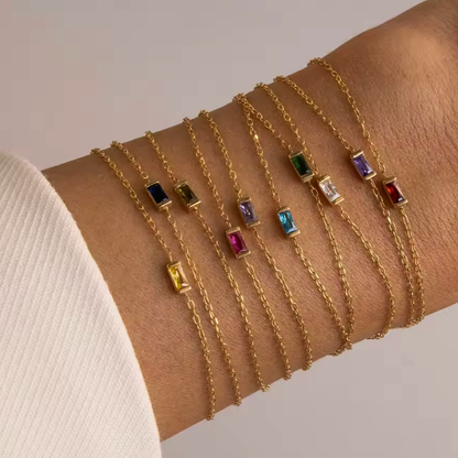 Heartline Birthstone Bracelet – Personalised by Birth Month