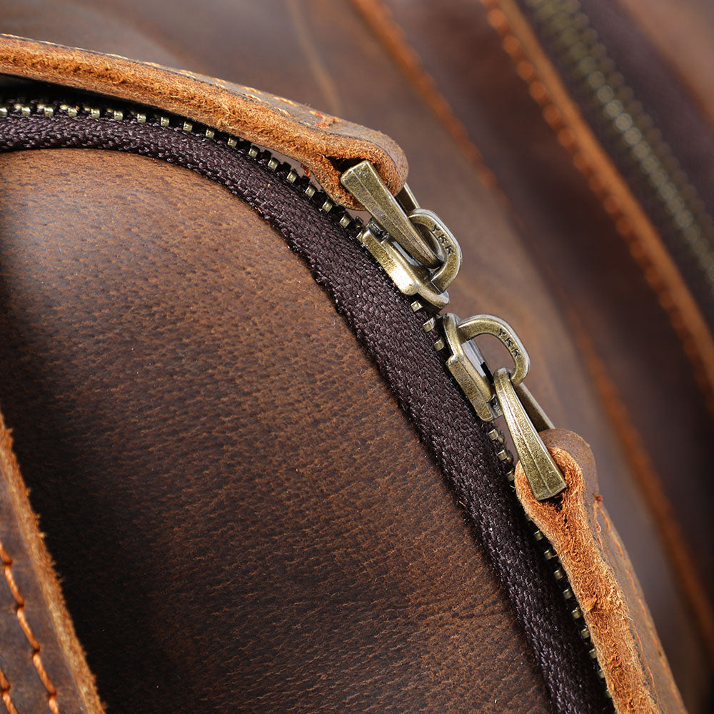 Genuine Leather Laptop Backpack – 23L Vintage Rucksack for Men | Charles