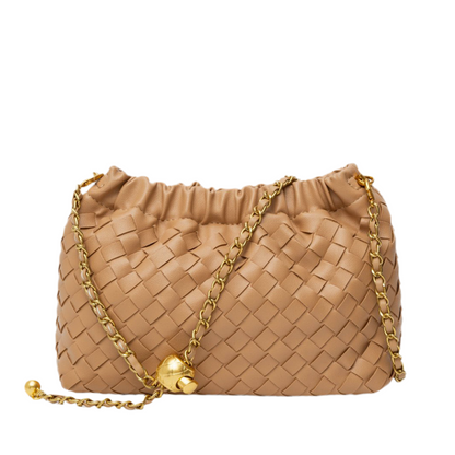Vegan Leather Cloud Shoulder Bag for Women – Woven Strap Bag