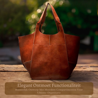 Genuine Leather Tote Bag for Women – Extra Large Shopper Bag | Laura