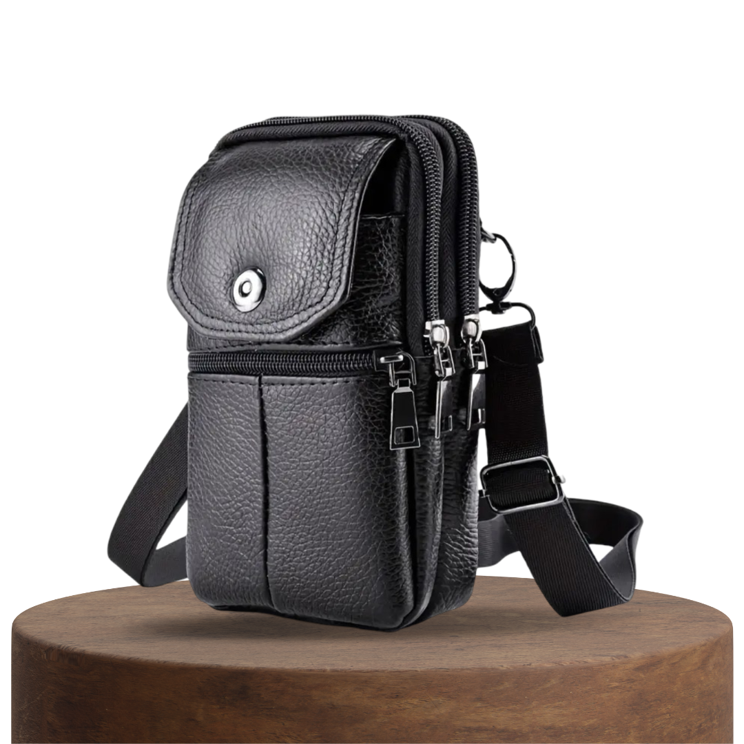 Genuine Leather Shoulder Bag – Compact Travel Crossbody Bag