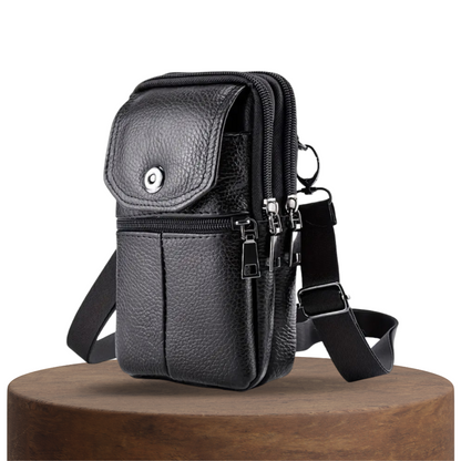 Genuine Leather Shoulder Bag – Compact Travel Crossbody Bag