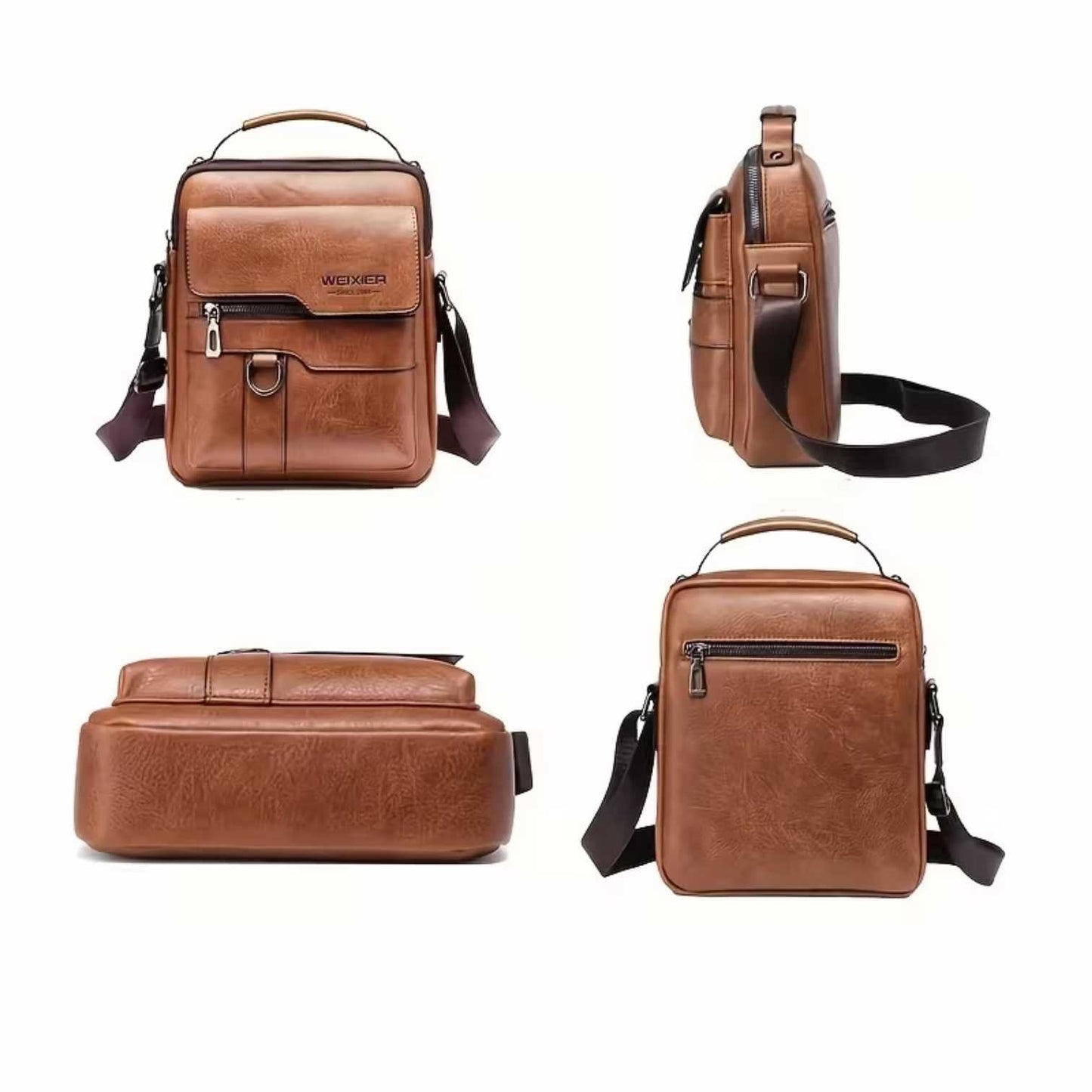 Genuine Leather Shoulder Bag – Sturdy Vintage Crossbody Bag