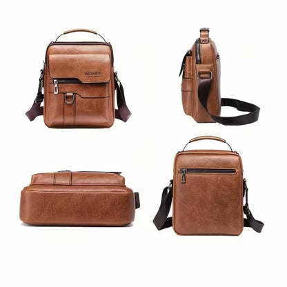 Genuine Leather Shoulder Bag – Sturdy Vintage Crossbody Bag