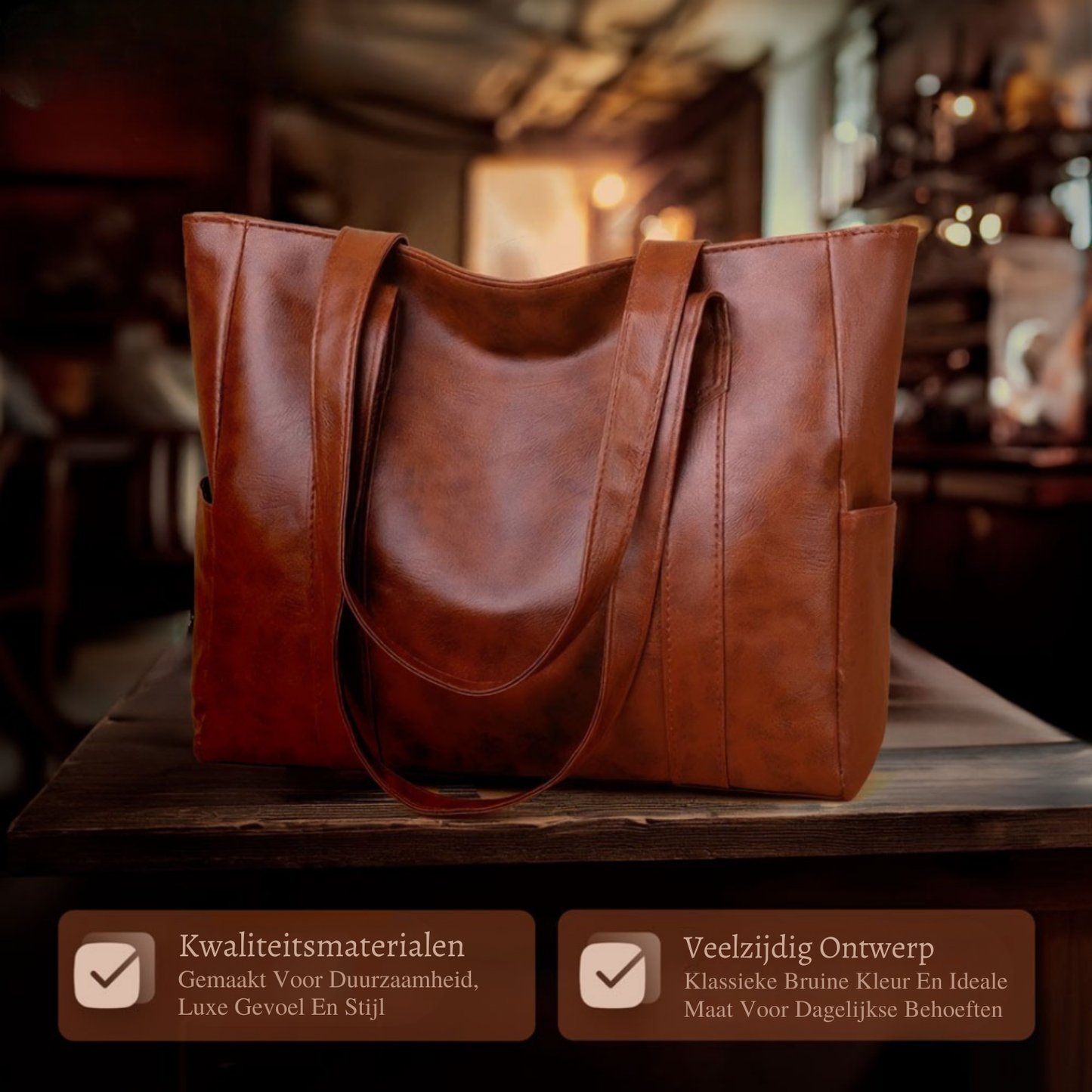 Genuine Leather Handbag for Women – Sturdy Spacious Everyday Bag