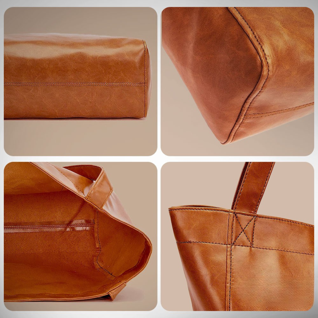 Genuine Leather Shoulder Bag for Women – Elegant Vintage Handbag | Aurora's Charm