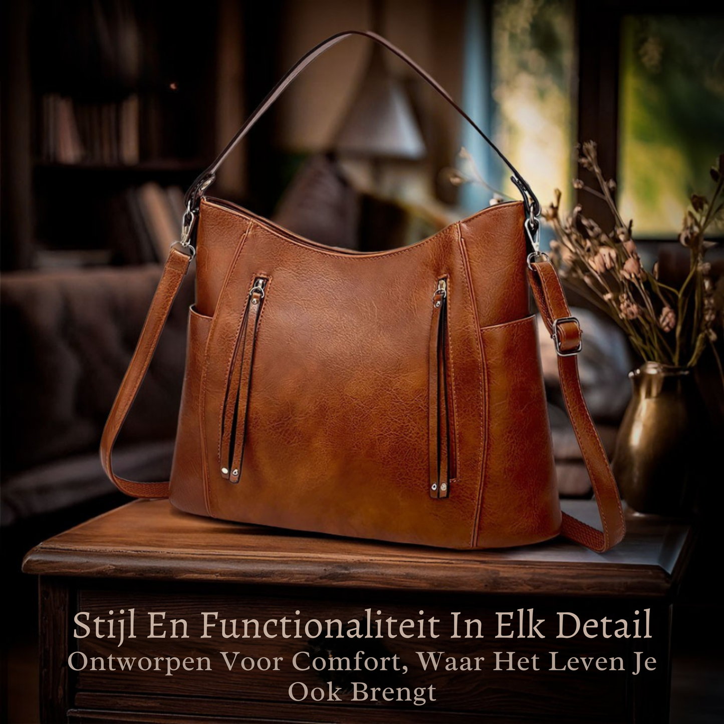 Genuine Leather Handbag for Women – Elegant Spacious Shoulder Bag