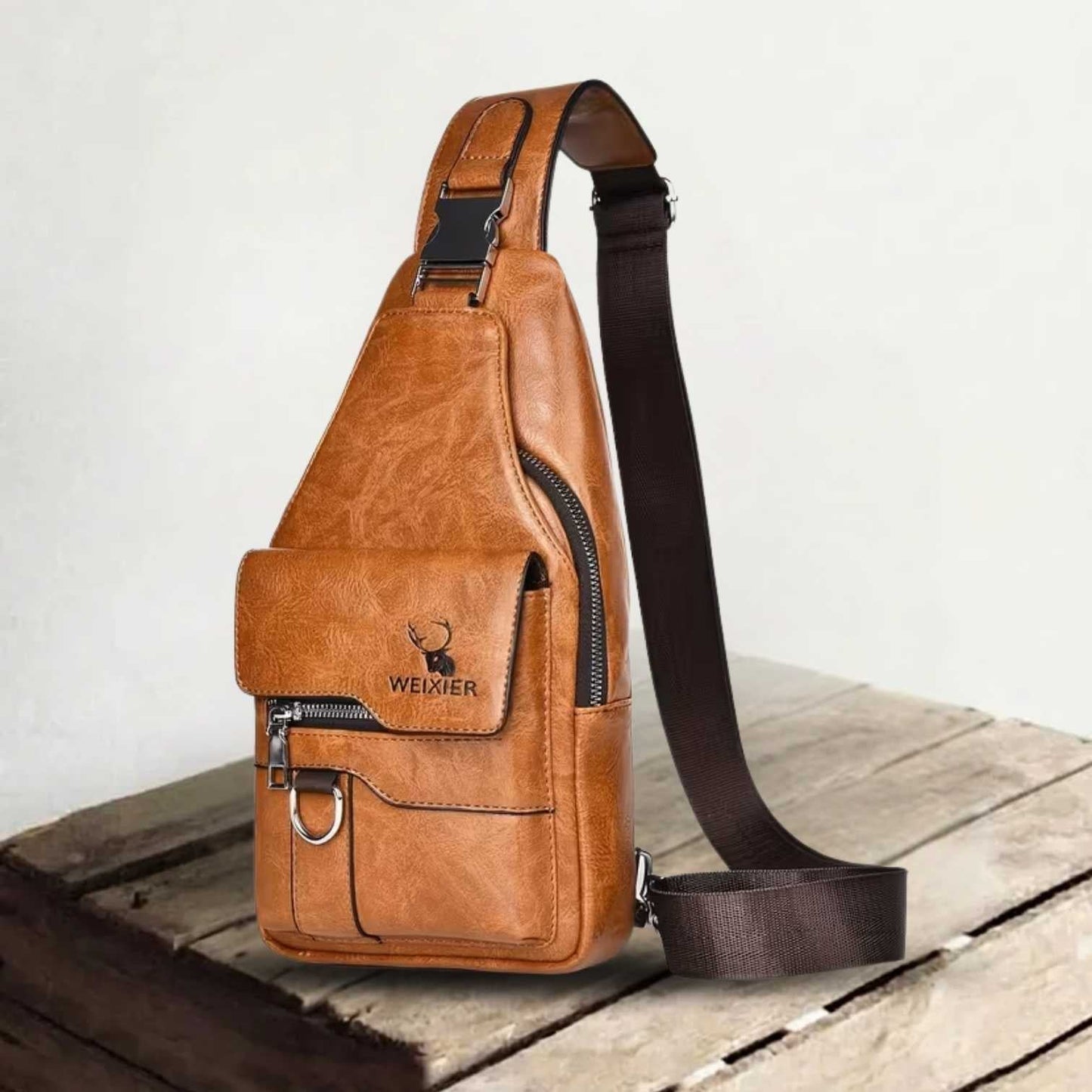 Genuine Leather Shoulder Bag for Men – Durable Everyday Crossbody Bag | Lars