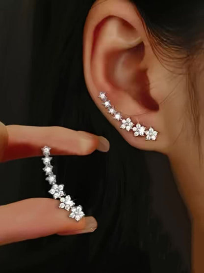Timeless Floral Ear Climbers – Rose Gold, Silver or Gold