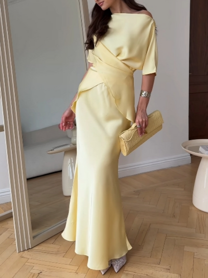 Glecy Off-Shoulder Top and Skirt Set