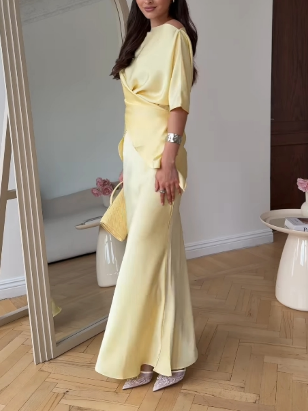 Glecy Off-Shoulder Top and Skirt Set