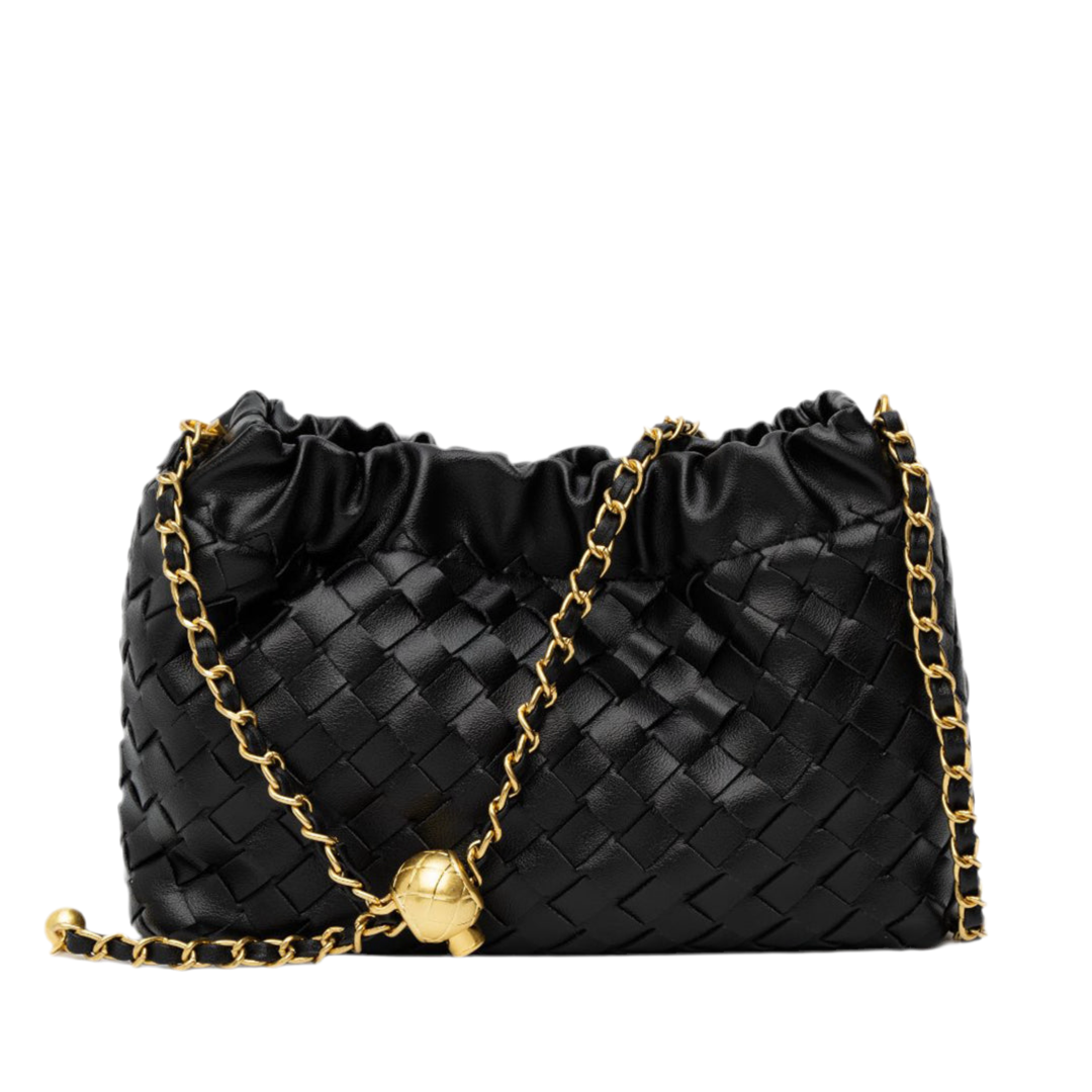 Vegan Leather Cloud Shoulder Bag for Women – Woven Strap Bag
