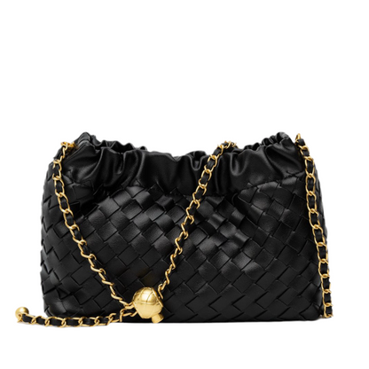 Vegan Leather Cloud Shoulder Bag for Women – Woven Strap Bag
