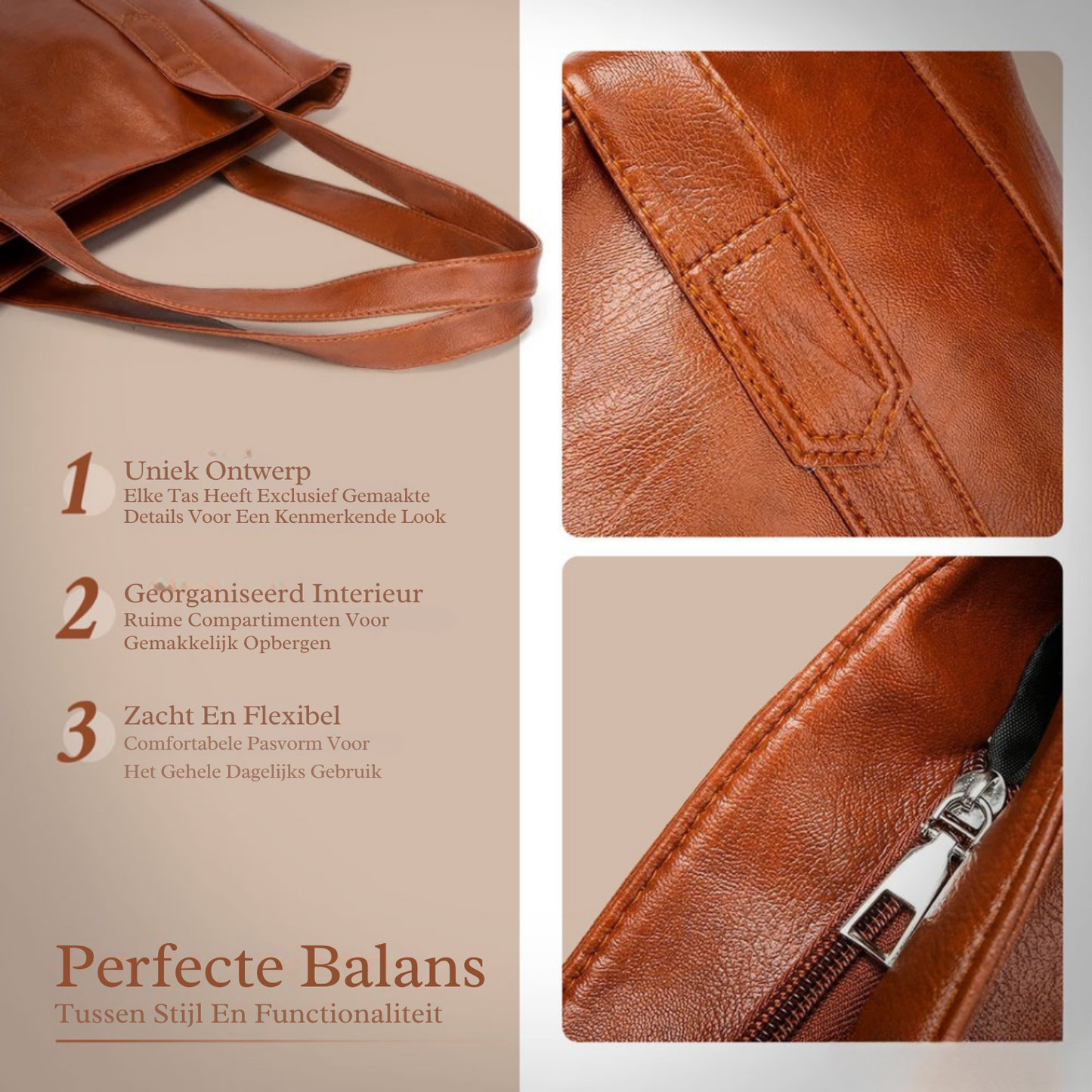 Genuine Leather Handbag for Women – Sturdy Spacious Everyday Bag