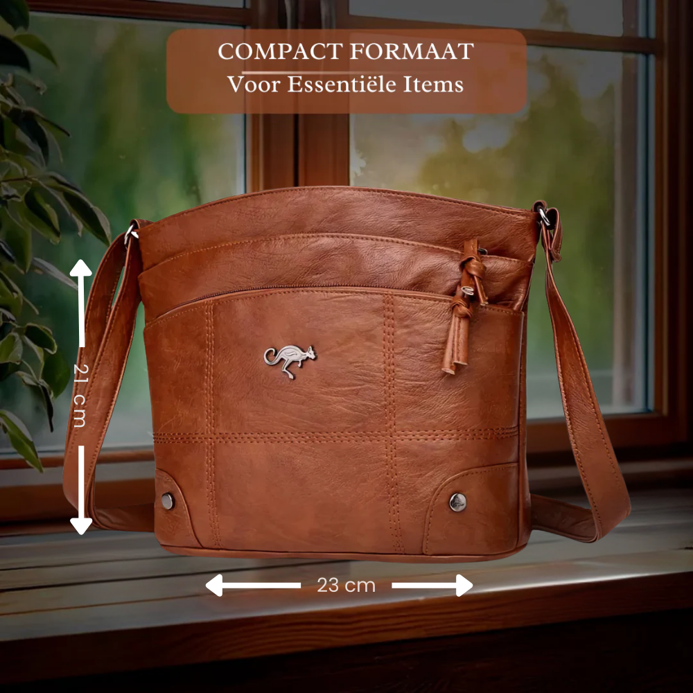 Genuine Leather Shoulder Bag for Women – Simple Everyday Handbag | Alina