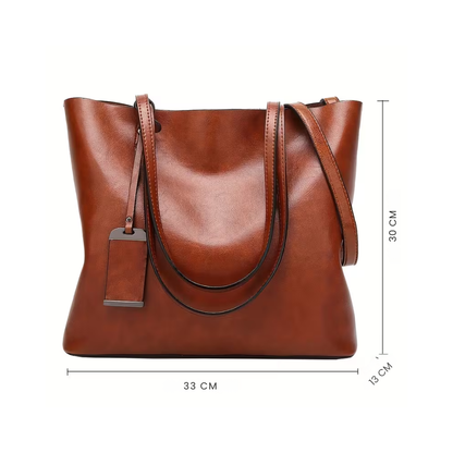 Genuine Leather Laptop Tote Bag for Women – Spacious Hands-Free Work Bag | Mira