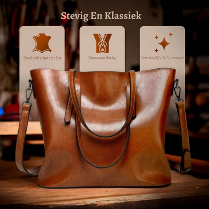 Genuine Leather Shoulder Bag for Women – Spacious Everyday Handbag | Nicole