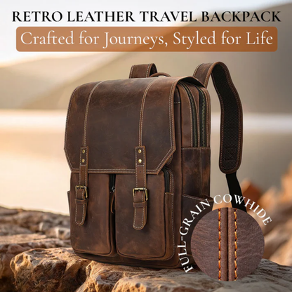 Genuine Leather Travel Backpack – Retro Vintage Rucksack | Robert
