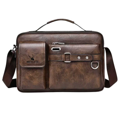 Genuine Leather Crossbody Bag for Men – Compact Messenger Shoulder Bag