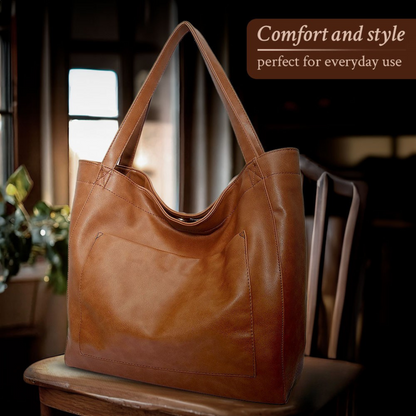 Genuine Leather Shoulder Bag for Women – Elegant Vintage Handbag | Aurora's Charm