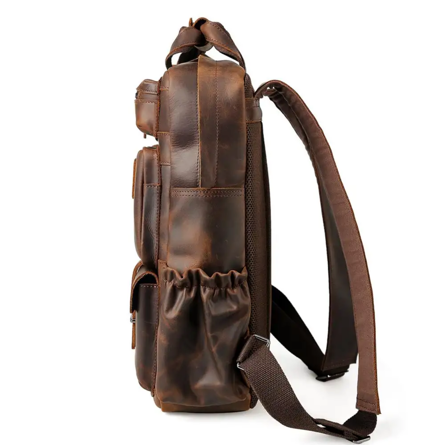 Genuine Leather Laptop Backpack – Vintage Rucksack for Work & Travel