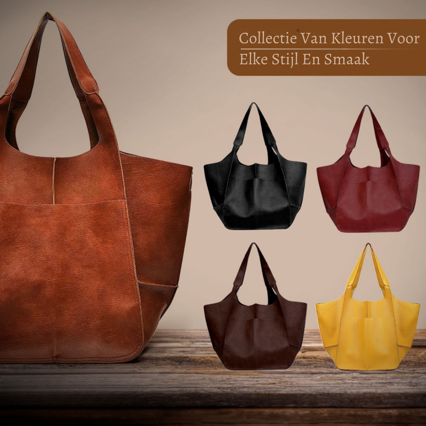 Genuine Leather Tote Bag for Women – Extra Large Shopper Bag | Laura