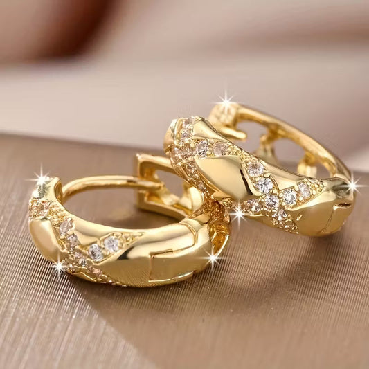 Luxe Radiance Crystal Hoop Earrings – Gold, Rose Gold or Silver