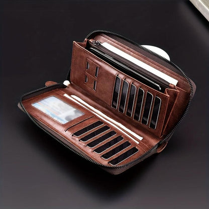 Genuine Leather Clutch Wallet – RFID Travel Purse