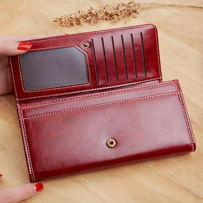Genuine Leather Purse for Women – Large Wallet with Card Organiser