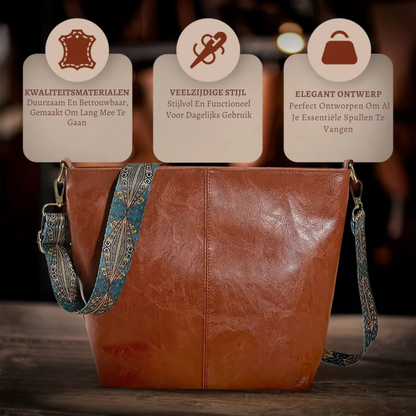 Genuine Leather Work Tote Bag for Women – Spacious Bag with Compartments | Chelsey