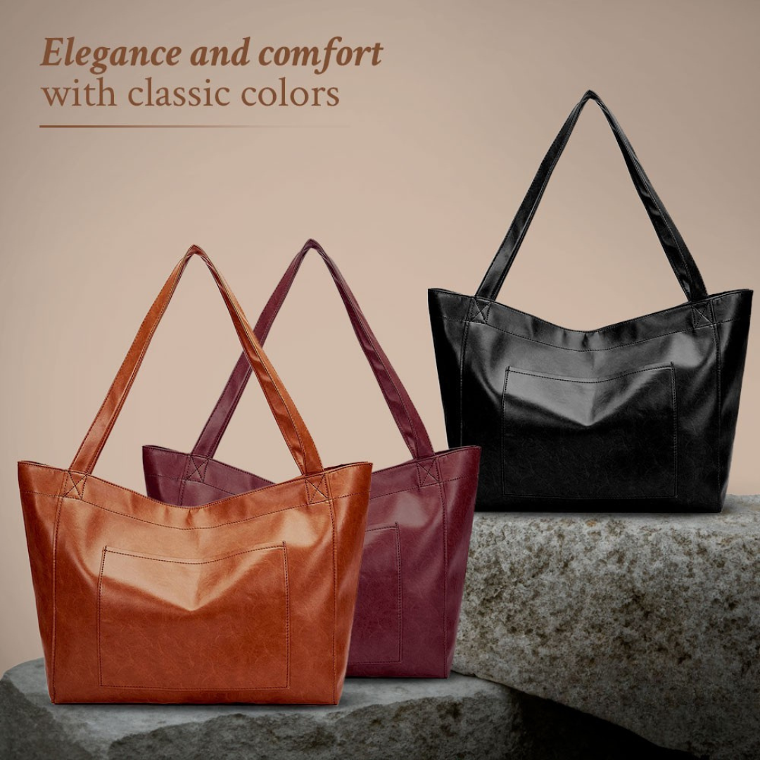 Genuine Leather Shoulder Bag for Women – Elegant Vintage Handbag | Aurora's Charm
