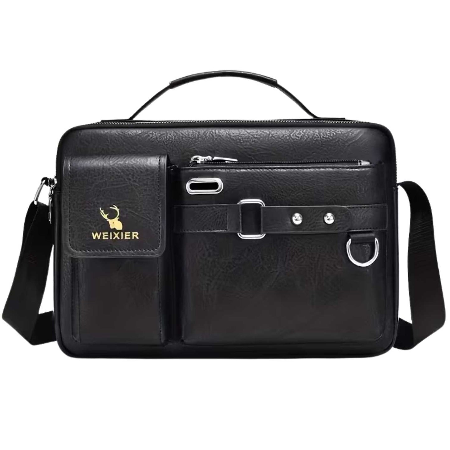 Genuine Leather Crossbody Bag for Men – Compact Messenger Shoulder Bag